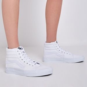 Vans White Canvas High Tops SK8-HI